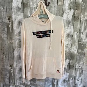 Peace Love world hooded sweatshirt XS